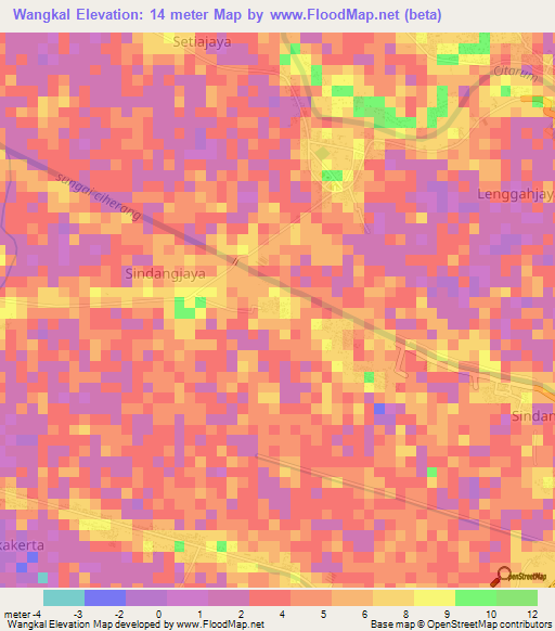 Wangkal,Indonesia Elevation Map