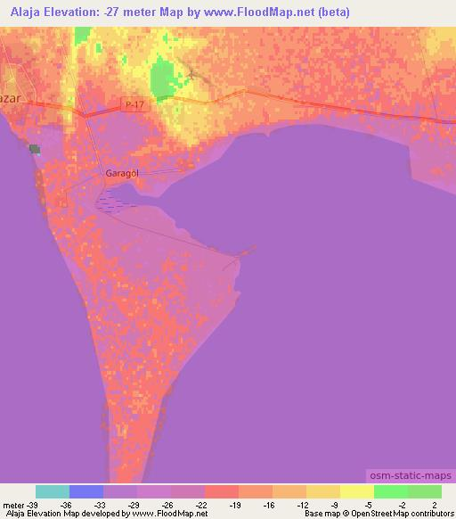 Alaja,Turkmenistan Elevation Map