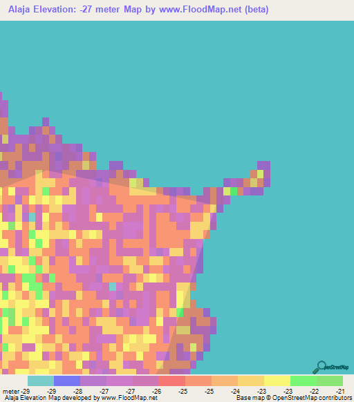 Alaja,Turkmenistan Elevation Map