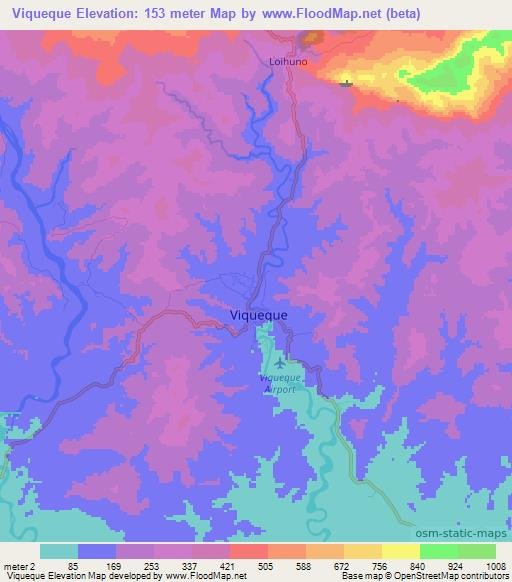 Viqueque,East Timor Elevation Map