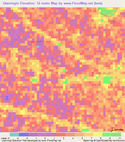 Utanringin,Indonesia Elevation Map