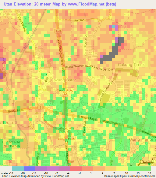 Utan,Indonesia Elevation Map