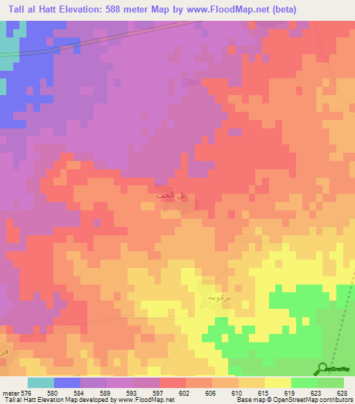 Tall al Hatt,Syria Elevation Map