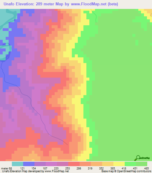 Unafo,East Timor Elevation Map