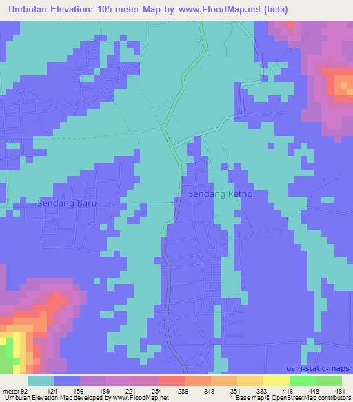 Umbulan,Indonesia Elevation Map