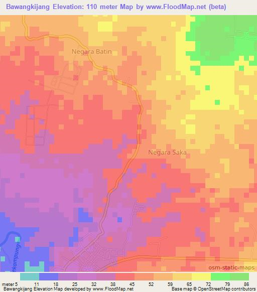 Bawangkijang,Indonesia Elevation Map