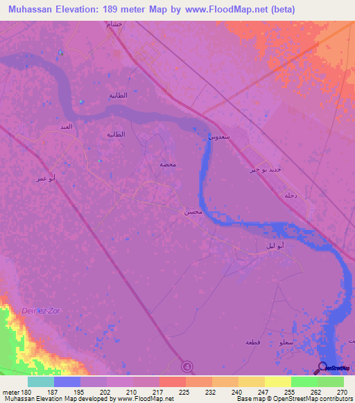Muhassan,Syria Elevation Map