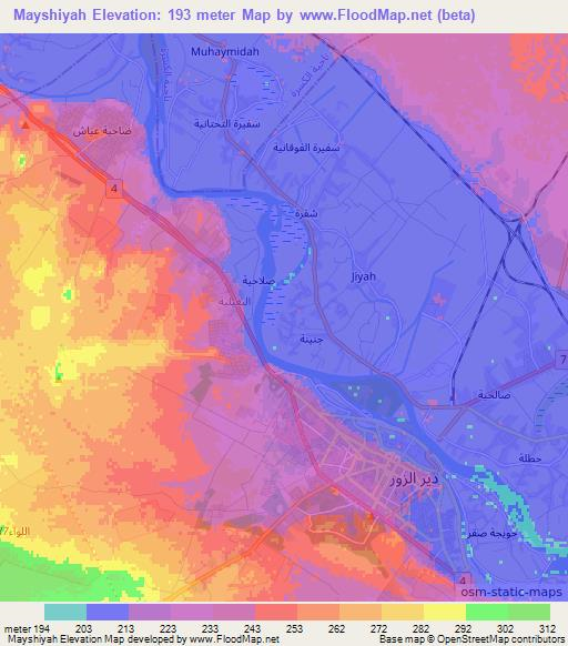 Mayshiyah,Syria Elevation Map