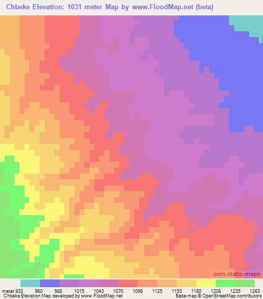 Chbeke,Syria Elevation Map