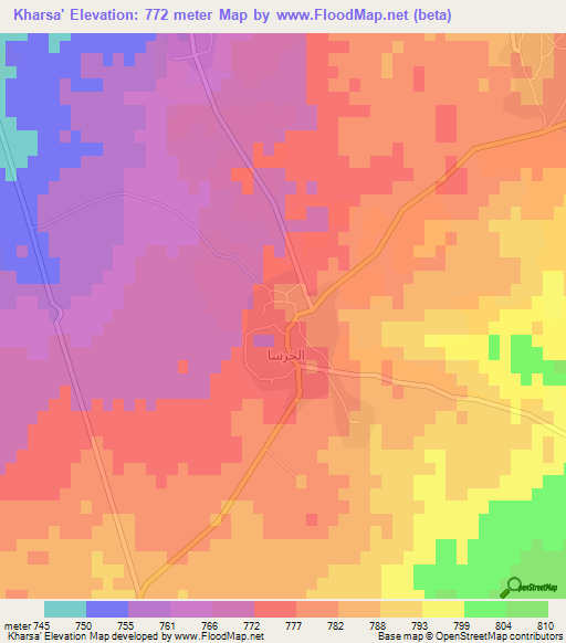 Kharsa',Syria Elevation Map