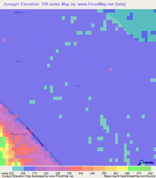 Zurayyir,Syria Elevation Map