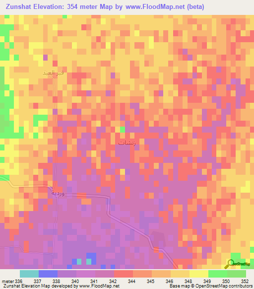 Zunshat,Syria Elevation Map