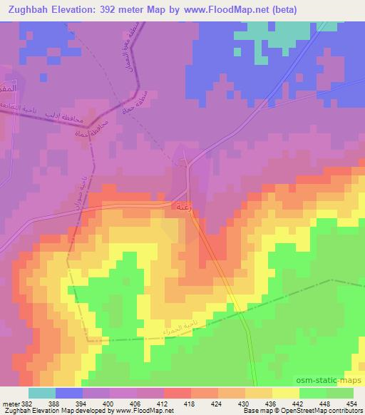 Zughbah,Syria Elevation Map