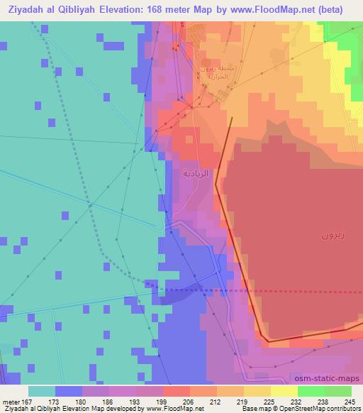 Ziyadah al Qibliyah,Syria Elevation Map