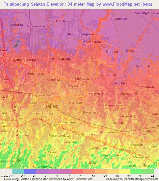 Telukpucung Selatan,Indonesia Elevation Map