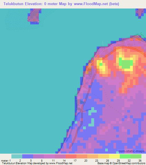 Telukbutun,Indonesia Elevation Map