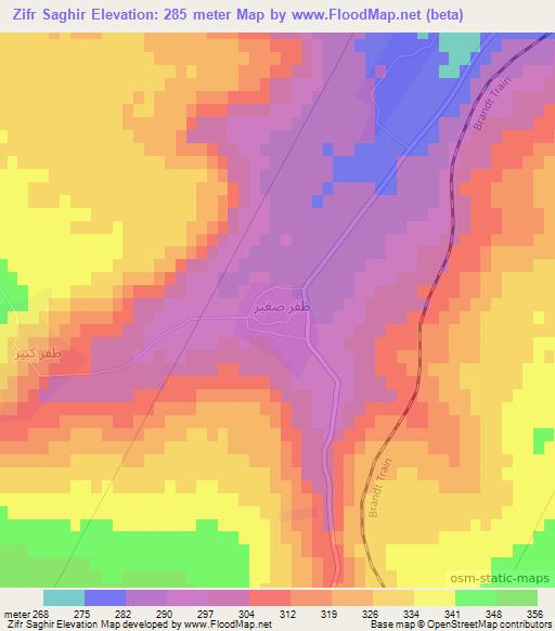 Zifr Saghir,Syria Elevation Map