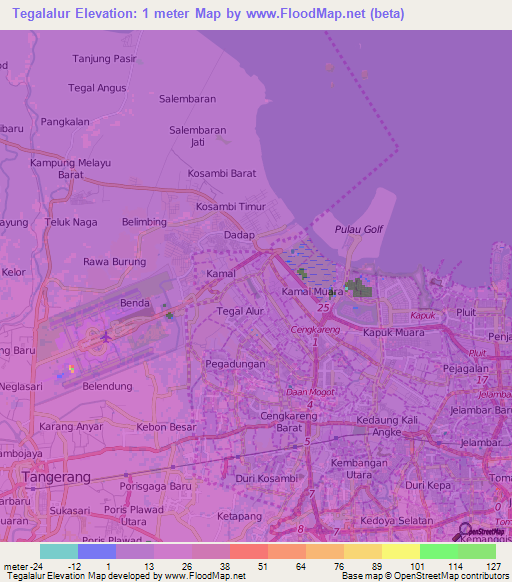 Tegalalur,Indonesia Elevation Map