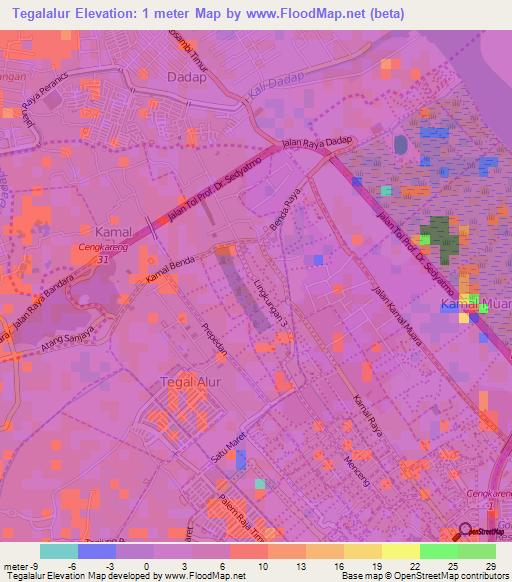 Tegalalur,Indonesia Elevation Map