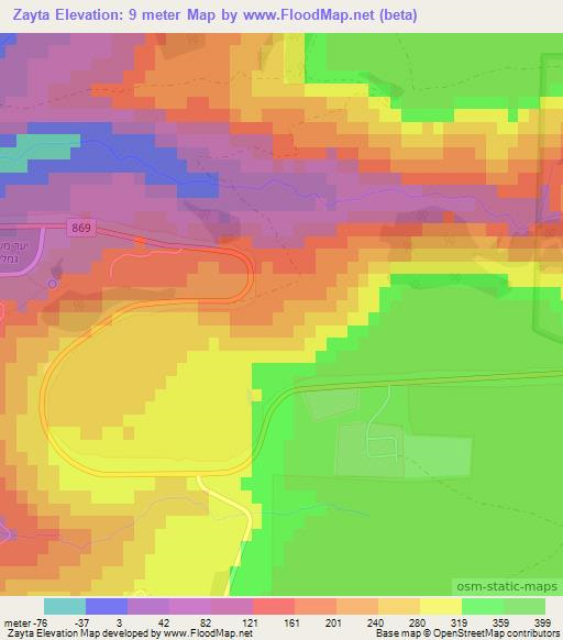 Zayta,Syria Elevation Map