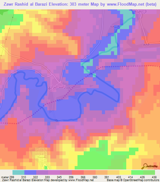 Zawr Rashid al Barazi,Syria Elevation Map