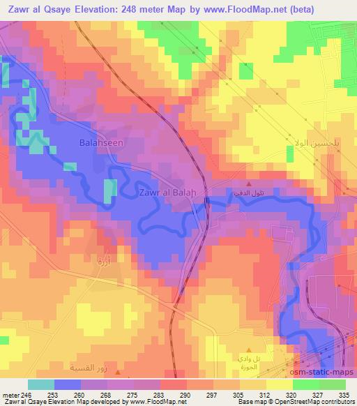 Zawr al Qsaye,Syria Elevation Map
