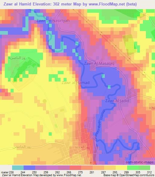 Zawr al Hamid,Syria Elevation Map