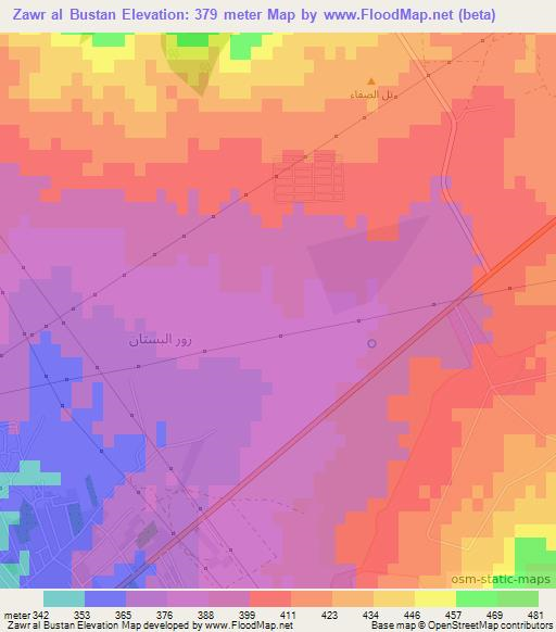 Zawr al Bustan,Syria Elevation Map