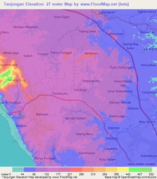 Tanjungan,Indonesia Elevation Map
