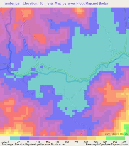 Tambangan,Indonesia Elevation Map