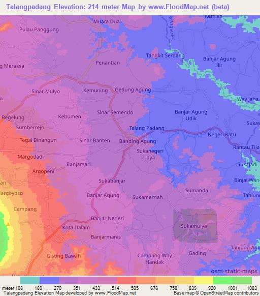 Talangpadang,Indonesia Elevation Map