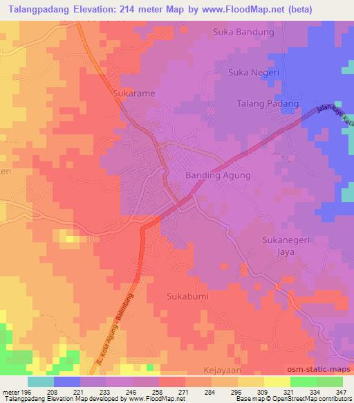 Talangpadang,Indonesia Elevation Map