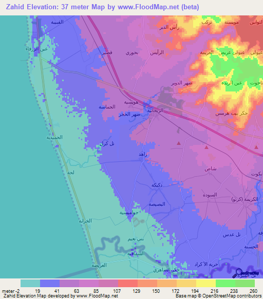 Zahid,Syria Elevation Map