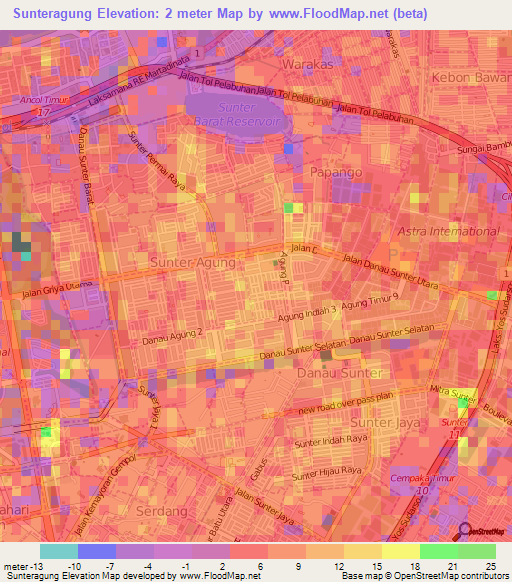 Sunteragung,Indonesia Elevation Map