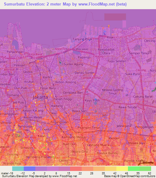 Sumurbatu,Indonesia Elevation Map