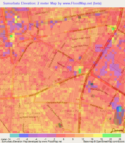 Sumurbatu,Indonesia Elevation Map