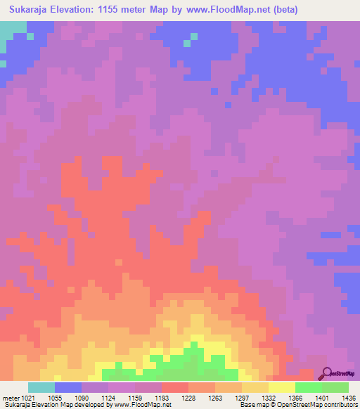 Sukaraja,Indonesia Elevation Map