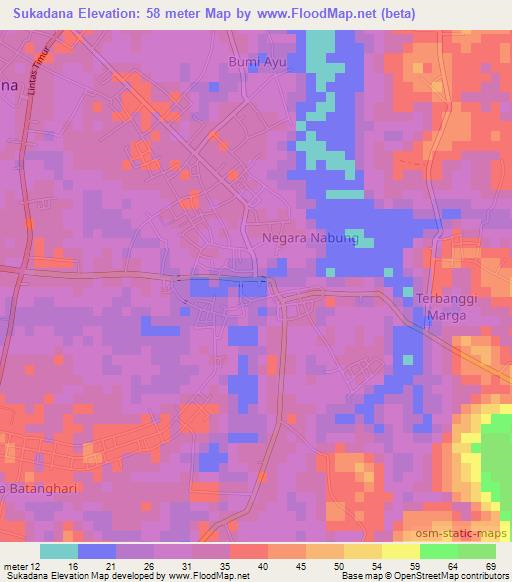 Sukadana,Indonesia Elevation Map