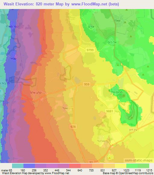 Wasit,Syria Elevation Map