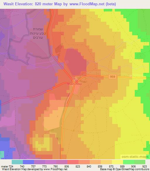 Wasit,Syria Elevation Map
