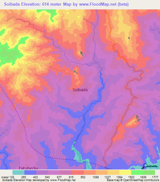 Soibada,East Timor Elevation Map