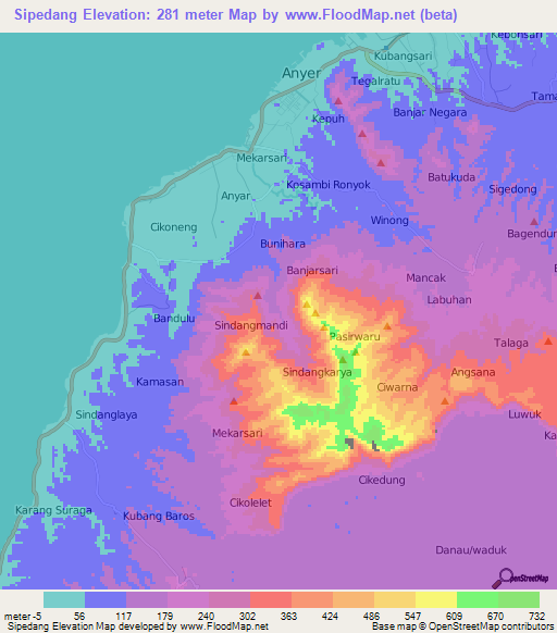 Sipedang,Indonesia Elevation Map