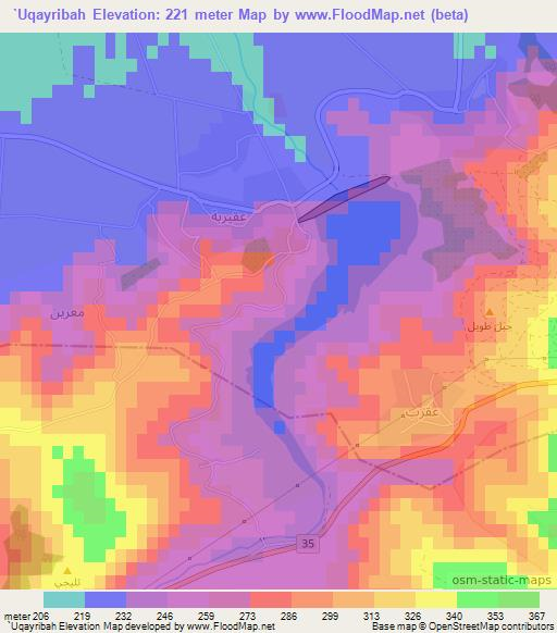 `Uqayribah,Syria Elevation Map