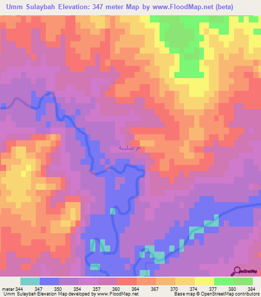 Umm Sulaybah,Syria Elevation Map