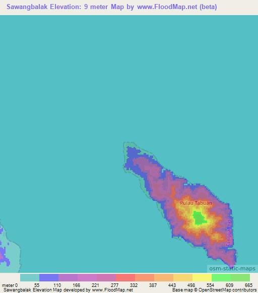 Sawangbalak,Indonesia Elevation Map