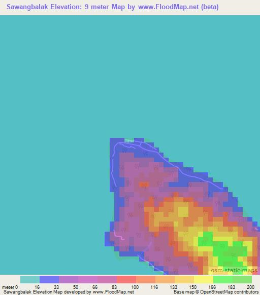 Sawangbalak,Indonesia Elevation Map