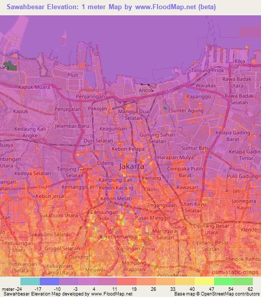 Sawahbesar,Indonesia Elevation Map