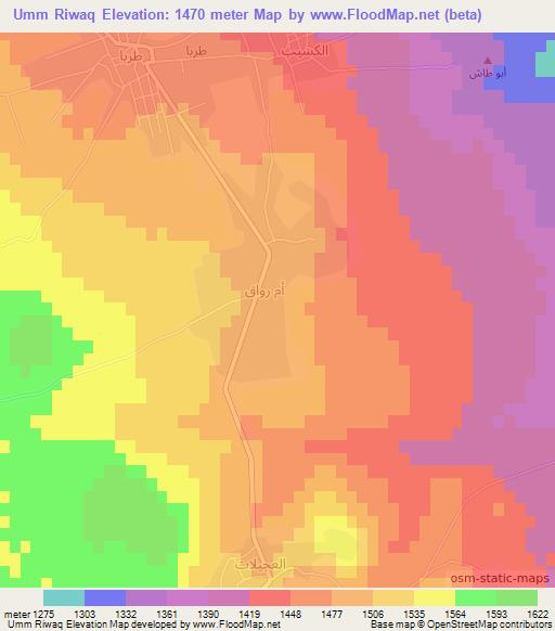 Umm Riwaq,Syria Elevation Map