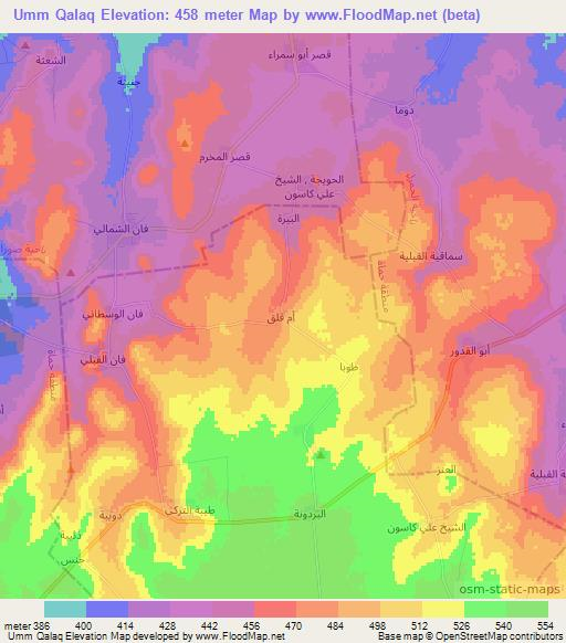 Umm Qalaq,Syria Elevation Map