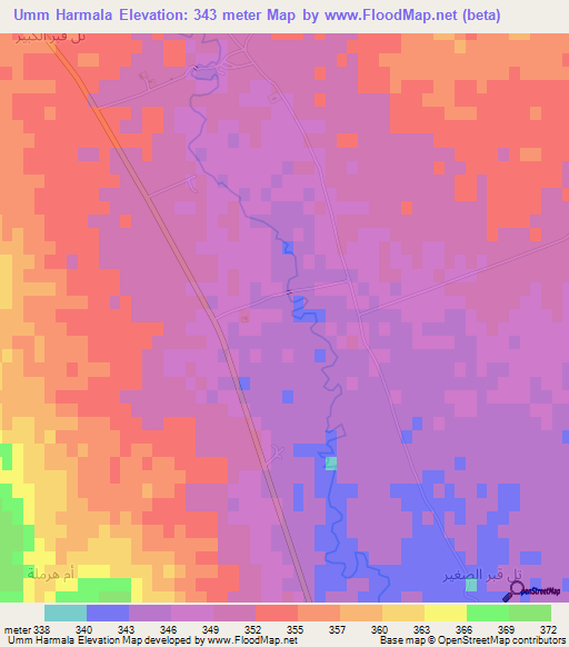 Umm Harmala,Syria Elevation Map